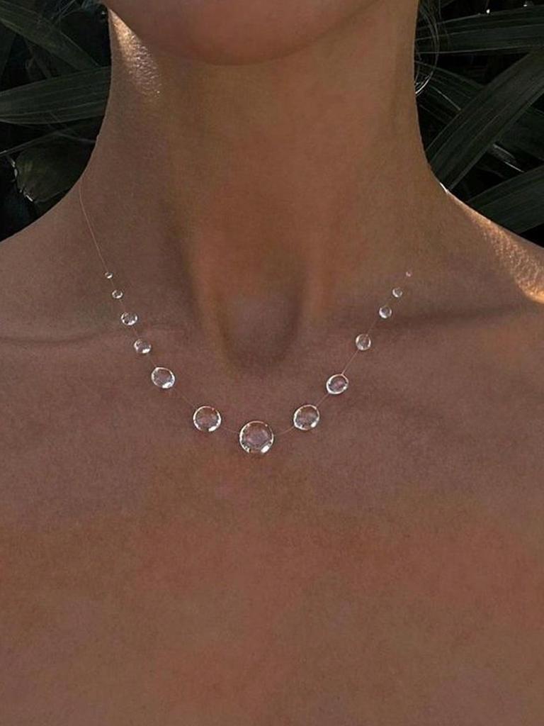 Ins Simulation Water Drop Clear Dewdrop Series Necklace Handmade Glue Dripped Fashion Jewelry Women Niche Gifts Friends