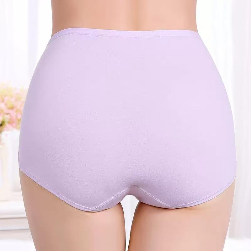 Big Size Women Spring and Autumn Pure Cotton Postpartum Abdominal Lift Hip High Waist Briefs