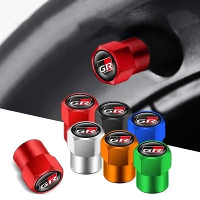 GR Sport Logo Car Wheel Tire Stem Air Valve Caps Covers For Gazoo Racing Yaris Corolla Hilux Supra C-HR Accessories