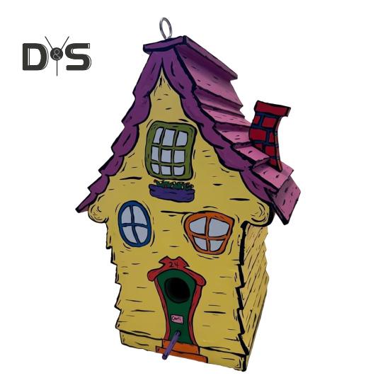 

Деревянный скворечник ручной работы, уличный подвесной домик для птиц, домик для колибри, скворечник для украшения сада на открытом воздухе B