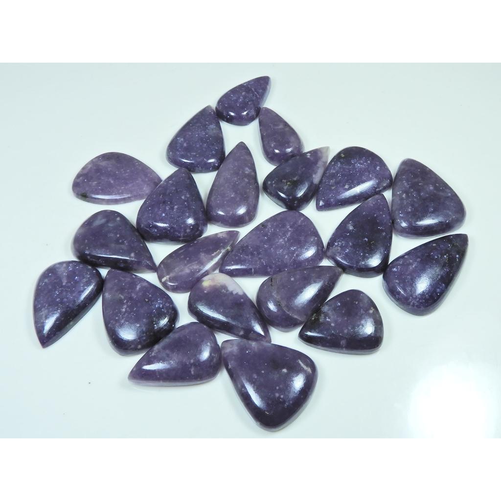 420Cts. Natural Lepidolite Pear Shape Cabochon Loose Gemstone 21 Pcs Lot C-3425