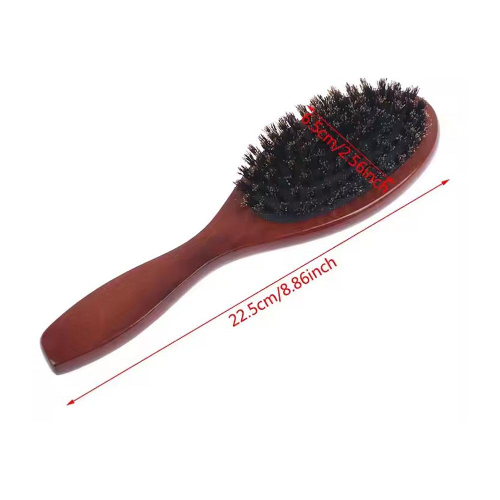 Natural Boar Bristle Brush Comb Anti-Static Oval Hairdressing Hair Styly Solid Wood Beard Brush High-Quality Woman Hairbrush