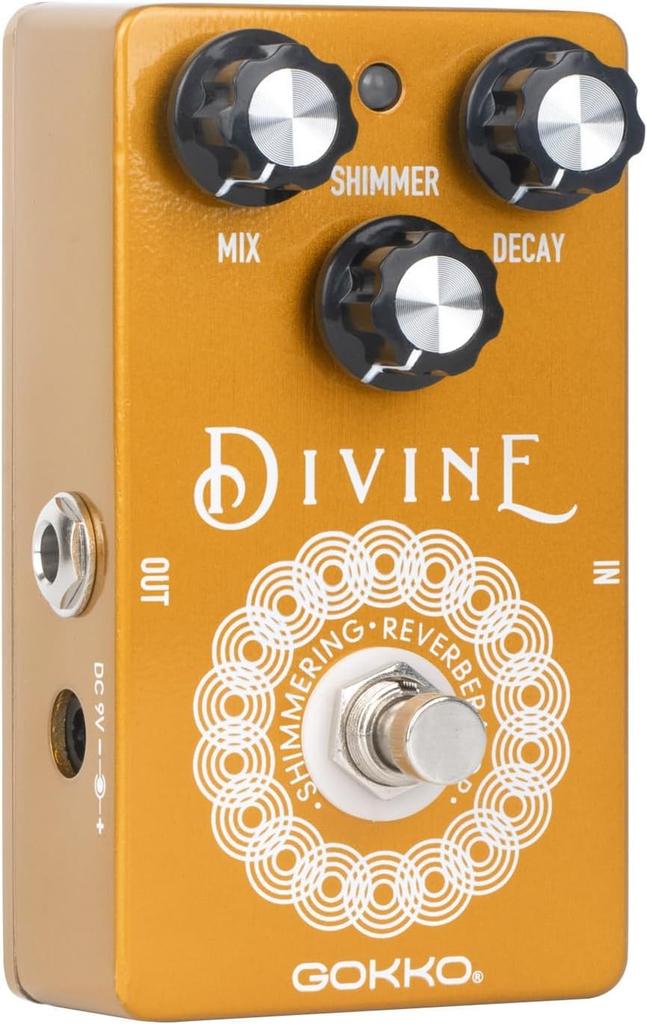 GOKKO Divine Shimmering Reverb Pedal Ambient Modulation Reverb Effect Pedal with Shimmer Aluminum Alloy 9V DC Power Supply GK-46 - Guitarist's