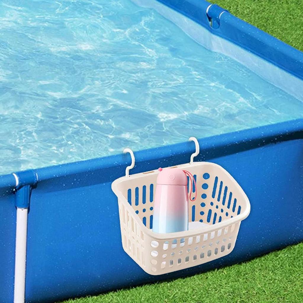 Poolside Storage Basket Stretchable Pool Storage Pool Toy Basket Pool Side Storage Basket Pool Accessories for Most Frame Pools