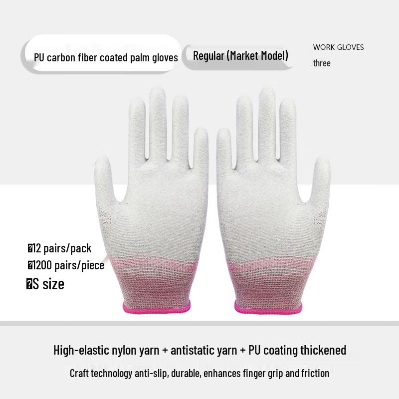 Dr. Gray Anti-Static Carbon Fiber PU Work Gloves (12 Pairs)