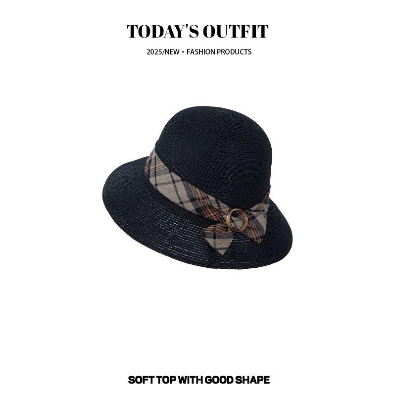 

Весенне-летняя модная складная шляпа-панама с широкими полями, стиль для морского отдыха, защита от солнца, шляпа-тень для женщин