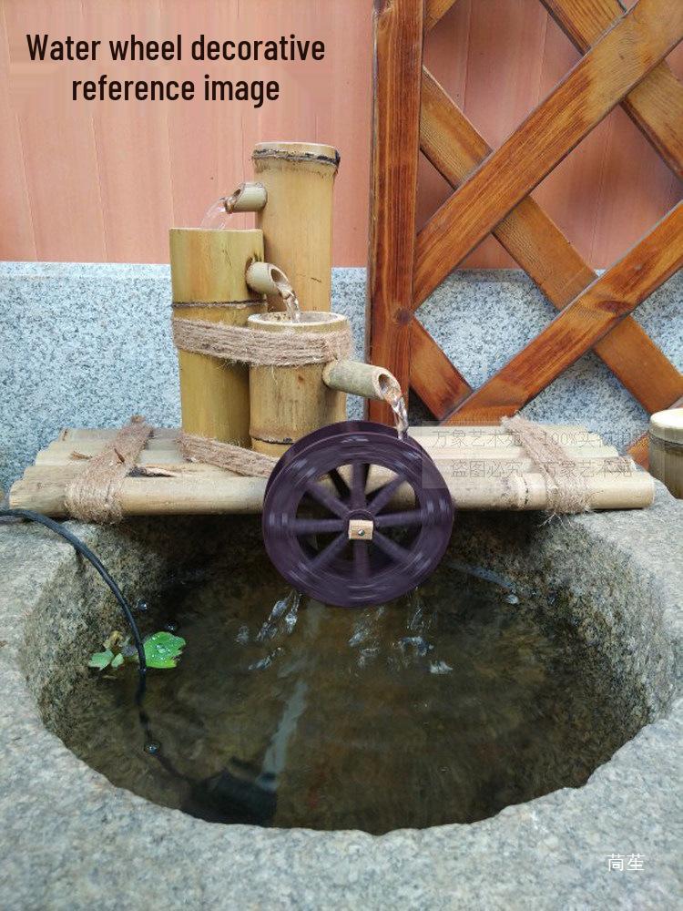 Plastic Water Wheel Rockery Fountain Garden Ornament