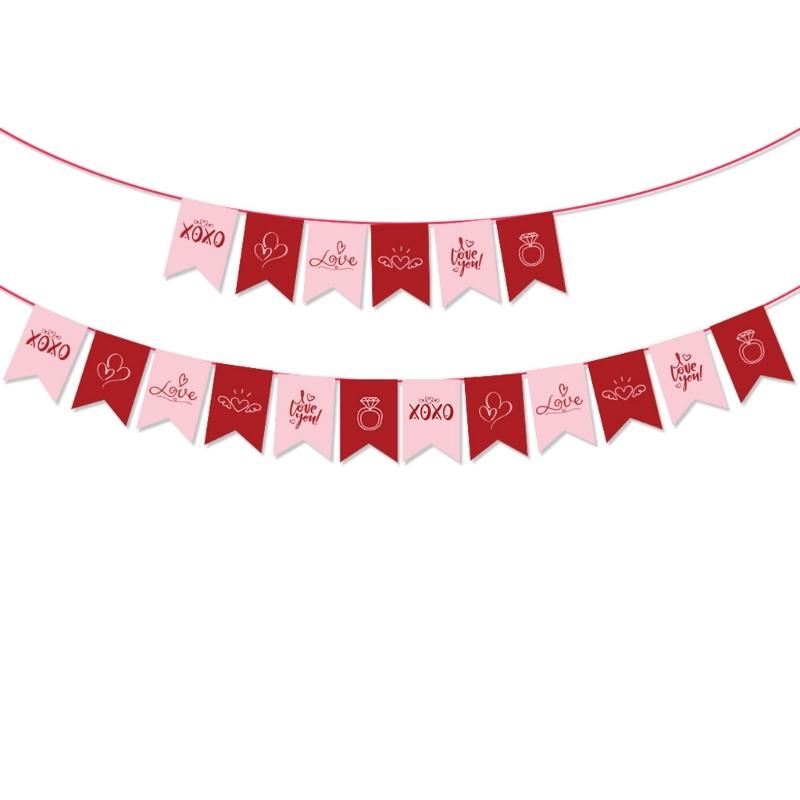 Valentine's Day Bunting Ornament Fish Tail Shape Paper Bunting Hanging Decoration For Wedding Anniversary Celebration