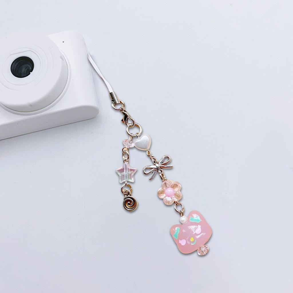 Herz Handy-Anhänger Riemen Katze Schlüsselanhänger Stilvoller Handy-Anhänger Schlüsselanhänger Mode Handykette für Taschen- und Kameradekoration