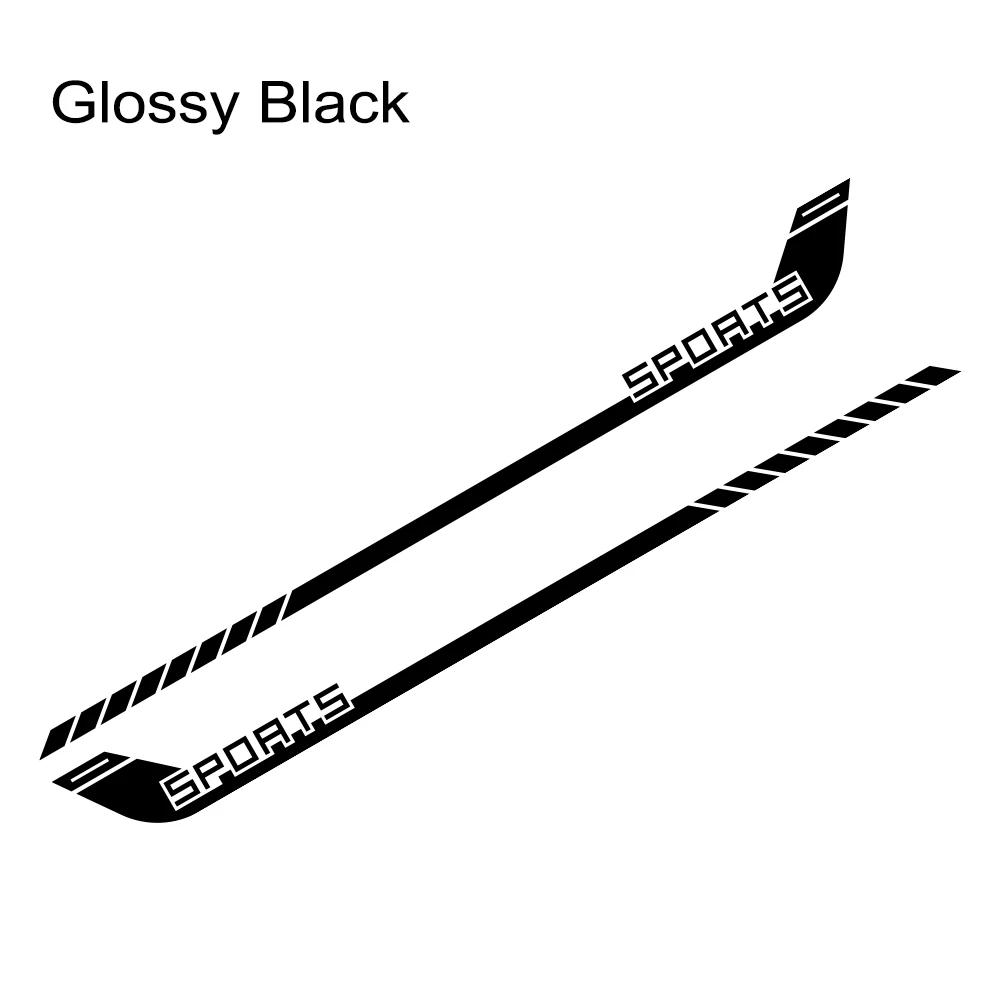 2PCS 200*20cm Sports Racing Stripe Pattern Car Stickers Car Body Side Skirt Decals Waterproof Auto Body Decoration Accessories