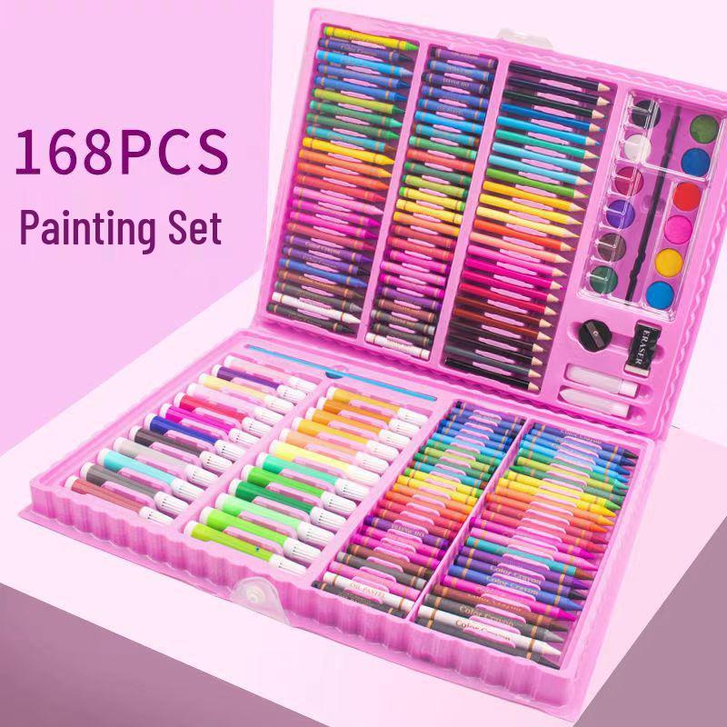 145-Piece Deluxe Watercolor Pen Set for Kids - Double-Layered Aluminum Box Art Supplies & Painting Tools