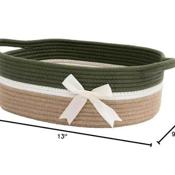 Cotton Rope Woven Storage Basket for Snacks, Tea & Keys