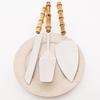 1/2pcs Bamboo Handle Dinnerware Set Cake Knife Shovel Service Cutlery Set Mirror Stainless Steel Flatware Kitchen Tableware