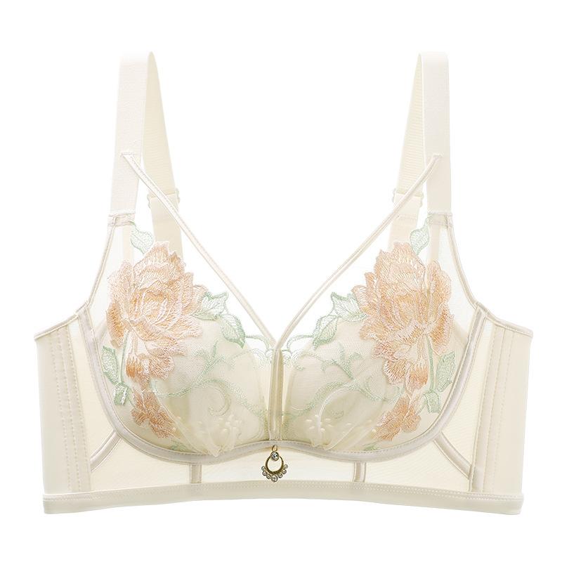 

Женский дышащий бюстгальтер с чашками с отверстиями, без косточек, собирающий, предотвращающий провисание, регулируемый бюстгальтер пуш-ап 40/90B бежевый