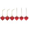 24 Pcs Christmas Love Pendant Balls Heart Shape Plastic Detachable Hook Rope Rounded Edges Hanging