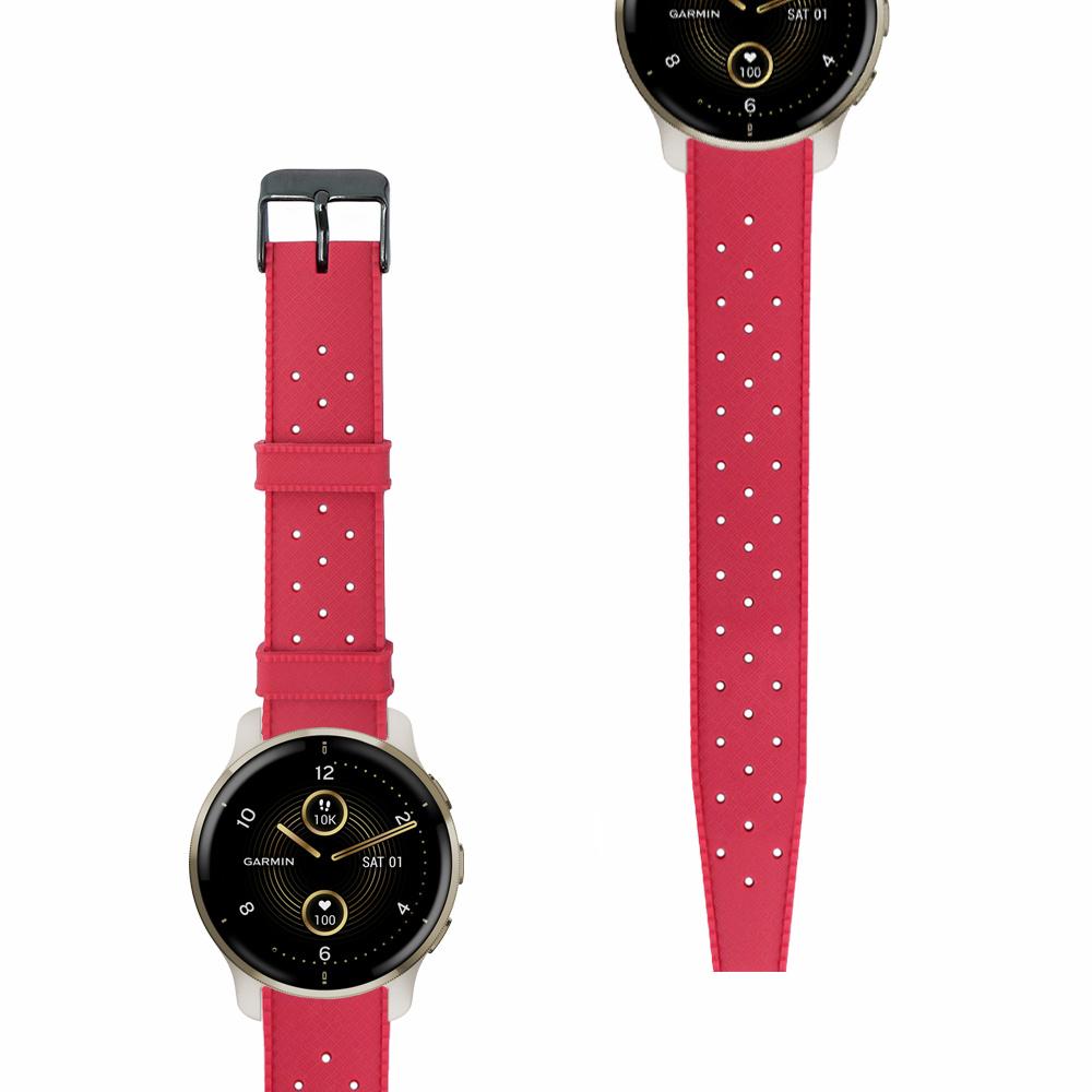 ERBORD Universal Silicone Strap 20mm, Tropic, Red/Black Buckle