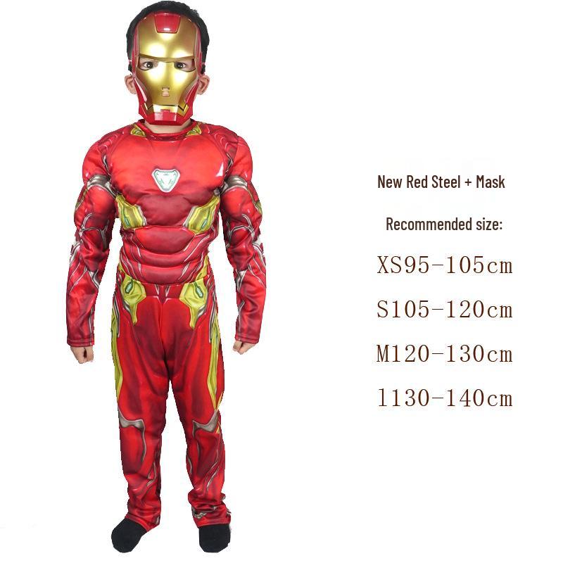 

Детский мускулистый костюм супергероя: Железный Человек, Халк, Бэтмен и Капитан Америка Хэллоуинское издание Medium 120-130cm