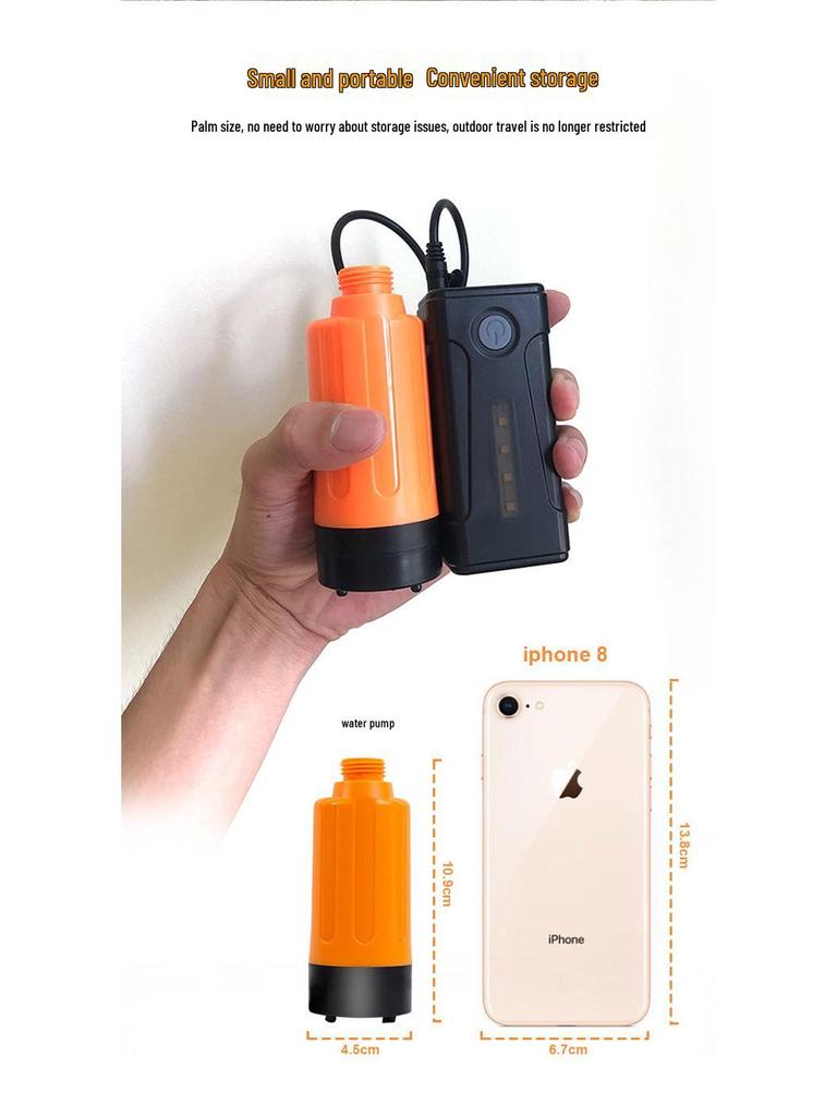 Portable USB Rechargeable Shower Head for Camping, Dorms, Construction Sites, and Rural Bathing