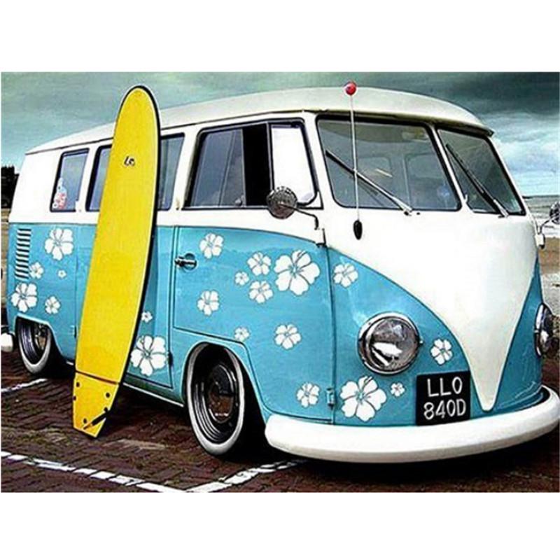 Vollständiges 5D-Diamantgemälde zum Selbermachen, quadratisch/rund, „Klassischer Oldtimer“, Diamant-Stickerei, Kreuzstich, Geschenk, Heimdekoration, Geschenk