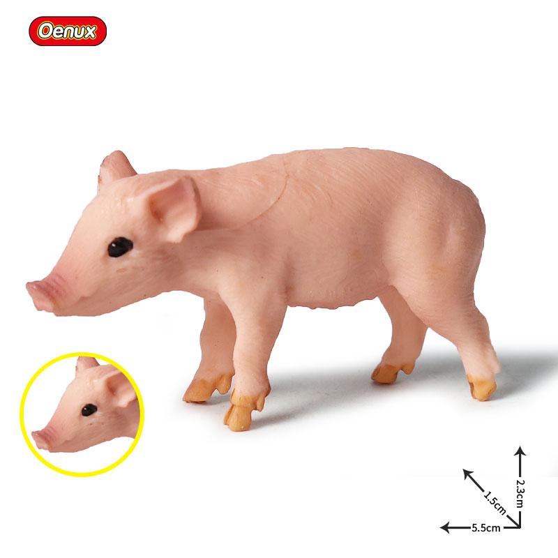 Oenux Poultry Farm Animals Model Simulation Pig Swine Sow Porcupine Boar Action Figures Figurine Lovely Educational Kids Toy