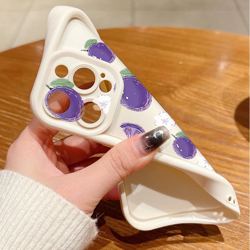 For iPhone 16 Pro Max Fruit Print Phone Case For iPhone 16e 15 14 13 12 Pro Max Plus 11 XR XS Flower Print Phone Case TPU Soft Shockproof Case Cover