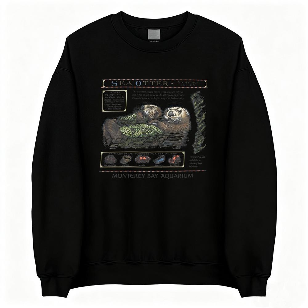 Sea Otter Monterey Bay Aquarium Sweatshirt Long Sleeve Female Winter Pullovers Crewneck Women Men Casual Clothing Streetwear