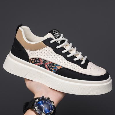 Board Shoes Summer Hollow Breathable 2025 New Men's Leather Trendy Shoes Men's White Shoes Casual Sports Shoes Men's Shoes