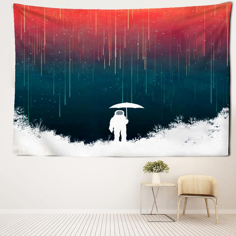 Cartoon Starry Sky Astronaut Wandteppich Hängen Raum Hippie Tapiz Psychedelic Kawayi Ästhetischen Room Home Decor