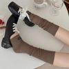 Knitted Cotton Leg Warmers Women Knee Half-length Long Socks Soft Breathable Plush Lolita Harajuku Schoolgirl Comfort Calf Socks