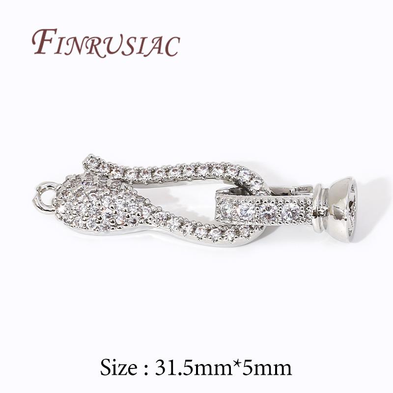 18K Gold Plated Connectors For Jewelry,Brass Zircon Clasps For Bracelets Accessories,DIY Jewelry Making Supplies,Pearl Clasp