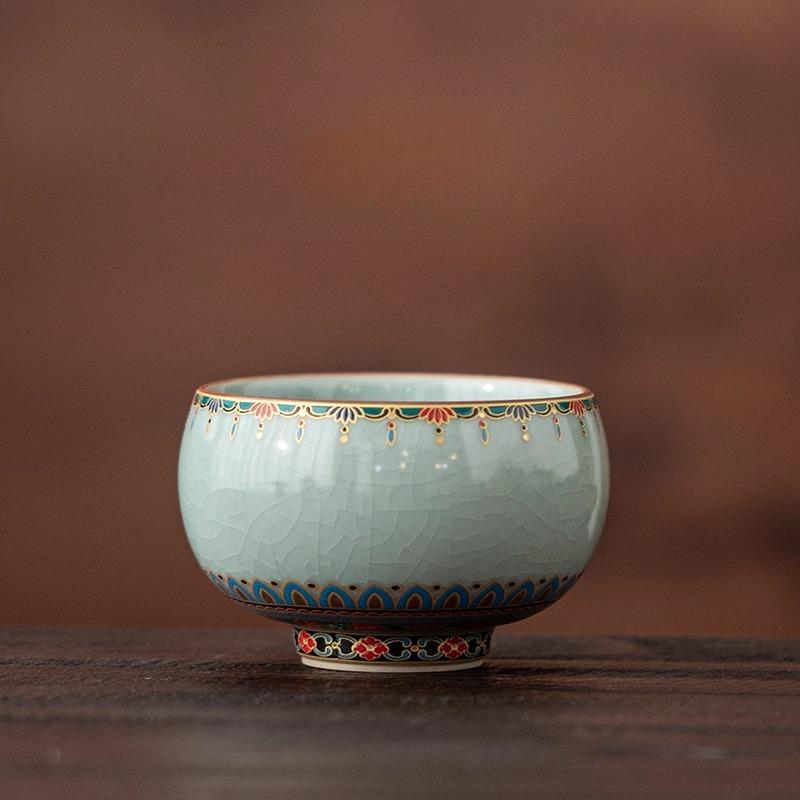 Dunhuang Merchandise Ru Kiln Meditation Cup Large Household Tea Master Cup Tea Cup Single High-end Teacup