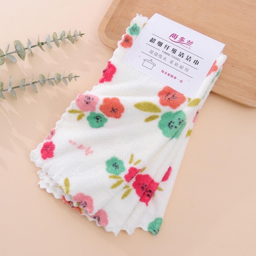 

4 шт. Мягкие впитывающие салфетки для посуды Многоразовые протирочные полотенца Тряпки Кухонные чистящие салфетки Бытовая кухня 07