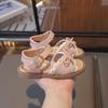 Sandalias de Princesa con Lazo de Encaje Lindas para Niñas Nuevas para Niños Pequeños Zapatos de Playa de Verano con Suela Blanda Talla 22-31