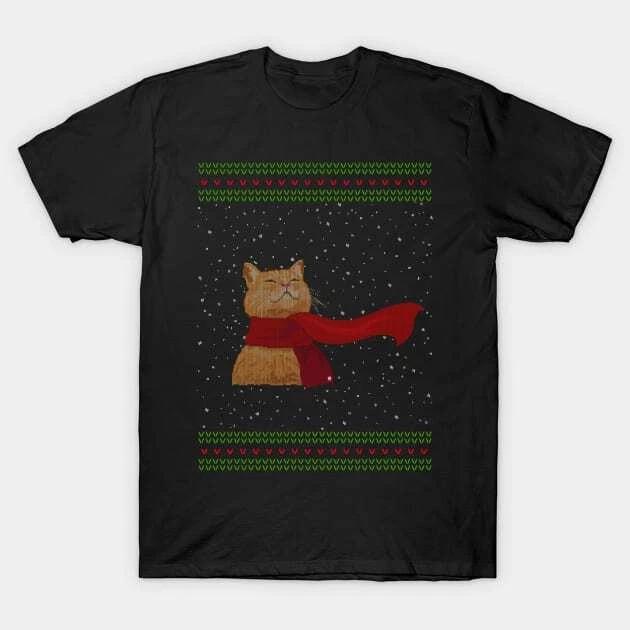 Knitted Cat Made in Australia T-Shirt L