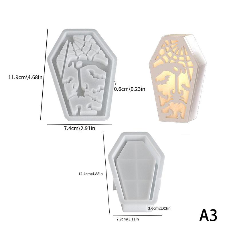 Halloween Resin Silicone Molds Resin Coffin Molds Storage Box Molds Halloween Decorative Casting Mold For Halloween