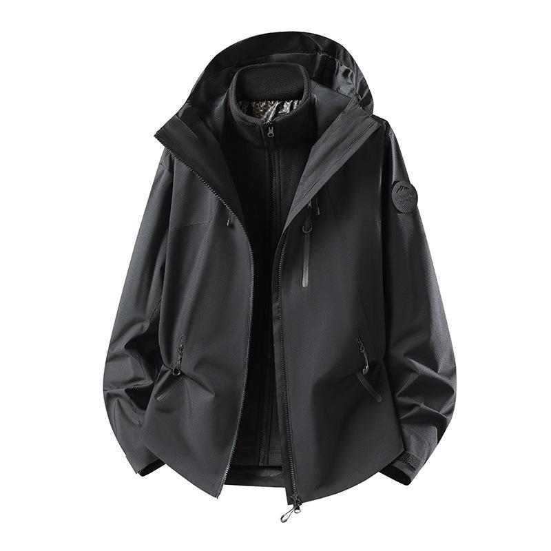 New high-quality couple models, men's and women's outdoor graphene three-in-one detachable jacket, windproof and waterproof for men and women