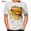 Summer Round Neck Hamburger Pattern 3D Print Top Fashionable Casual Short Sleeved Men's T-shirts