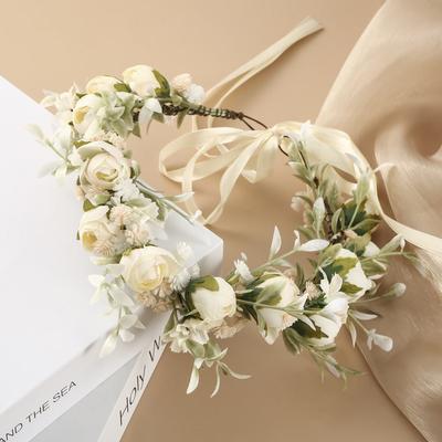 Mädchen Blumenkränze Girlande Krone Diadem Hochzeit Barock Haarband Haarblume Krone Braut Stirnband Fee Prinzessin Haar Tiaras