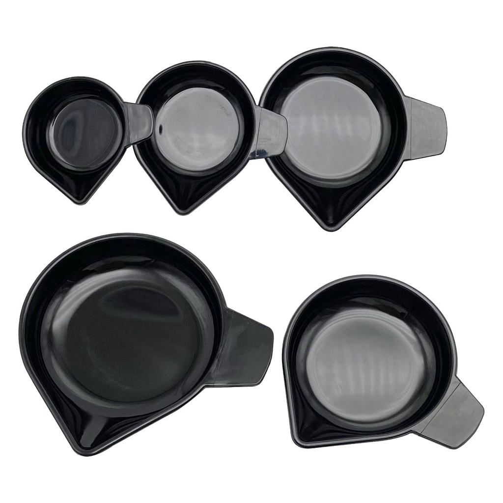 Pack Of 5 Plastic Weighing Bowls Trays For Liquids And Powders With Narrow Spout In Various Size For Kitchen And Lab Use