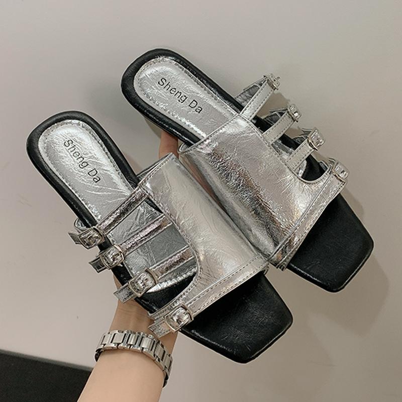 Fashion Women Heeled Slippers Casual Shoes Summer Walking Cozy Sandals Woman 2025 New Trend Shoes Designer Brand Beach Mujer Zapatillas