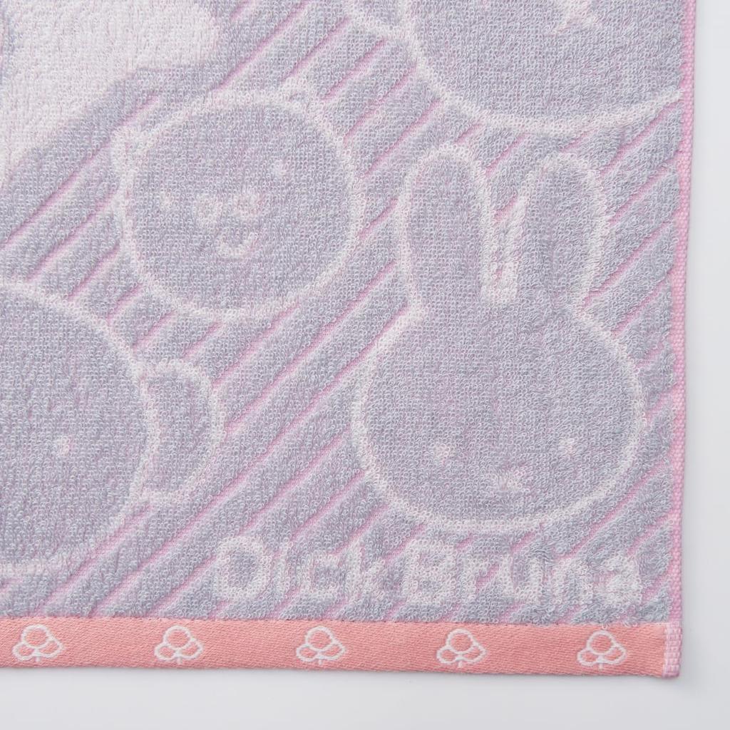 Nishikawa Miffy DB4605 Fun Made In XT34708609 Washcloth, 34x35cm, Washable, 100% Cotton, Time, Japan, Gray,