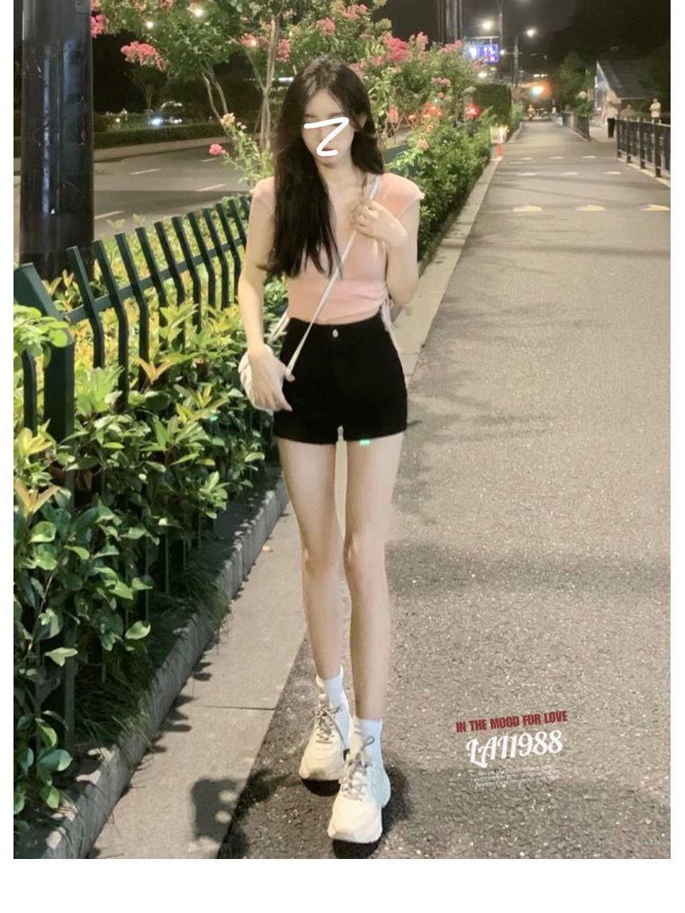 Leg Queen High-Waist Denim Shorts - Women's Slimming A-Line Hot Pants for Spring/Summer 2022