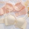 Light Purple Wireless Push-Up Bra with Lace Trim and Bow Detail