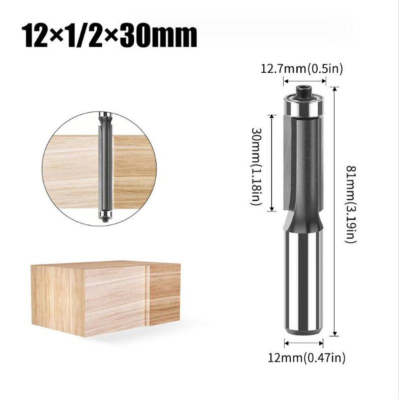 

Набор удлиненных прямых фрез с хвостовиком 12 мм, 1/2 дюйма, фрезы для заподлицо с подшипниками, фрезы по дереву, деревообрабатывающие инструменты 12mm shank NO1