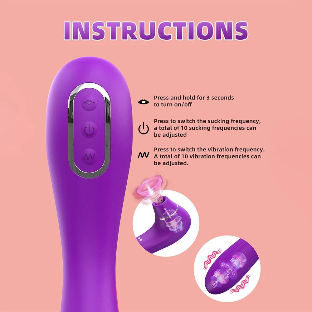 Clit Sucker Vibrator Vagina Clitoris Stimulator Vacuum Sucking Etotic Sex Toy G Spot Vibrating Vagina Massage Female Masturbator