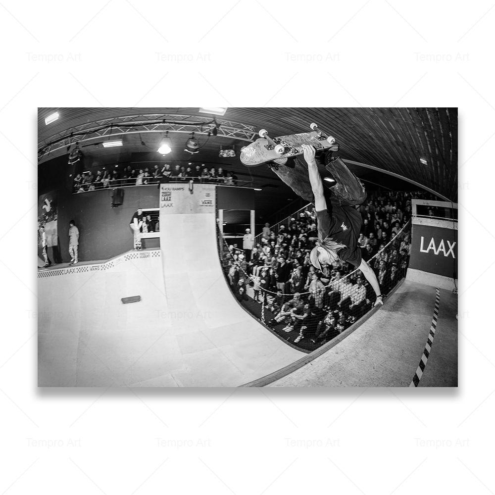 Skateboarding Extreme Sports Posters Prints Black White Photo Canvas Painting Wall Art Pictures Room Decor Skateboard Lover Gift