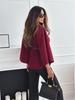 Solid Color Waist-Tied Wool Cape Coat
