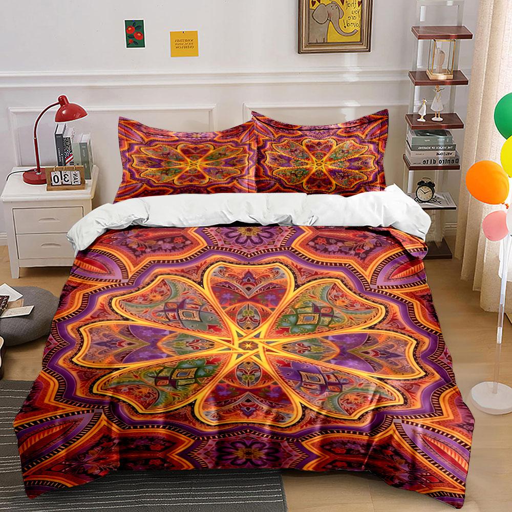 

Colorful mandala floral design. Bedding sets Duvet cover sets Duvet covers Pillowcases(1 * Duvet Cover 2 * Pillowcases, without duvet insert) 135x200cm