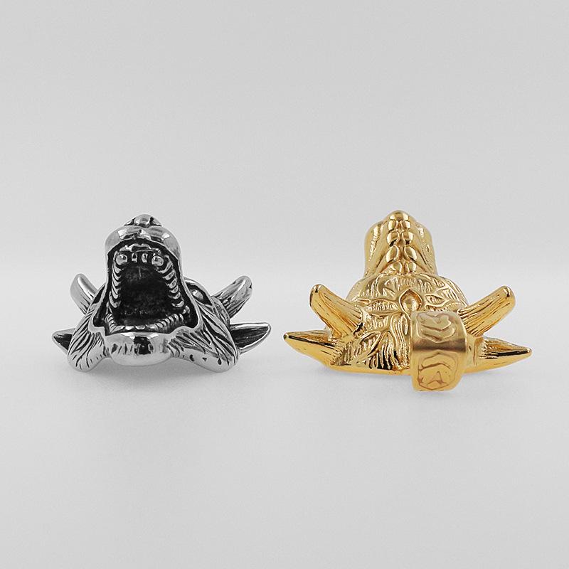 Kreativer zweifarbiger Titanstahl Leopard & Wolf Anhänger