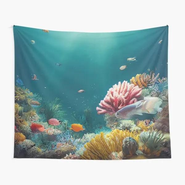 Undersea World Tapestry Tropical Fish Tapestry Wall Hanging Ocean Scenery Tapestries for Bedroom Living Room Home Decoration